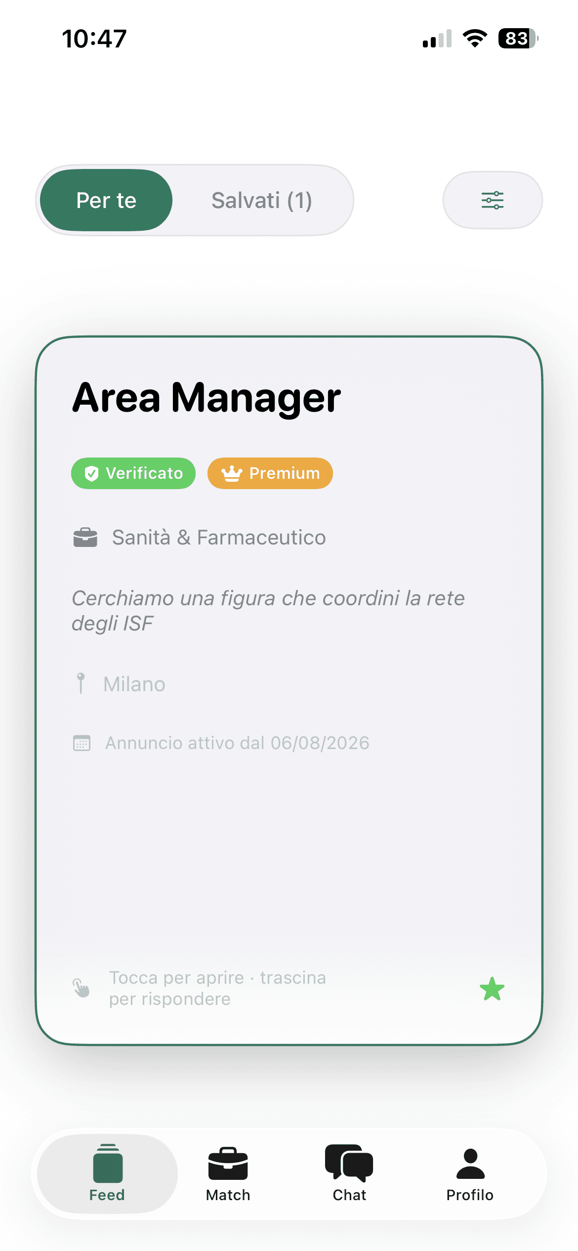 Feed annunci/profili su Calixya